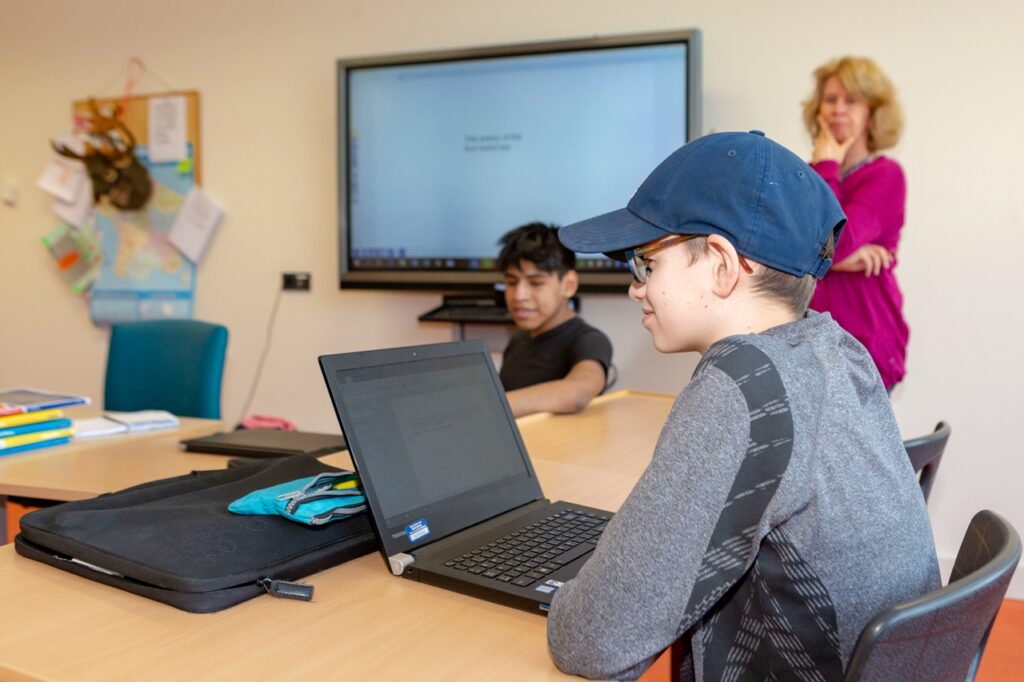 Leerlingen in de klas bij Bartiméus Zeist